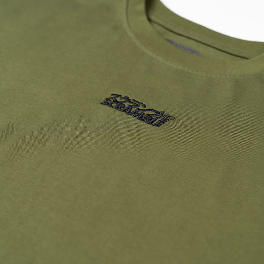 SCRAMBLE OVERSIZE LOGO Tシャツ OLIVE