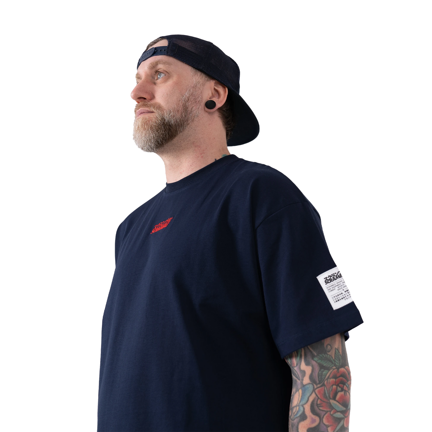 SCRAMBLE OVERSIZE LOGO Tシャツ NAVY