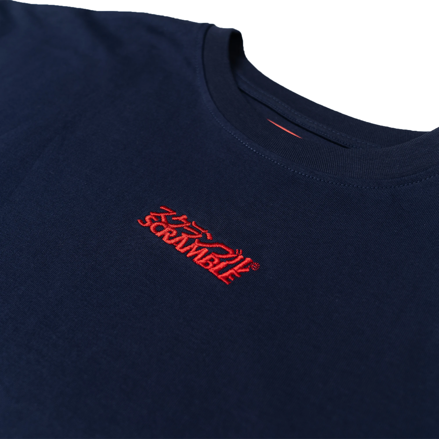 SCRAMBLE OVERSIZE LOGO Tシャツ NAVY